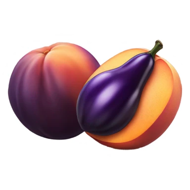 Peach and eggplant sticker
