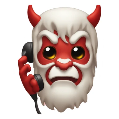 devil on the phone sticker