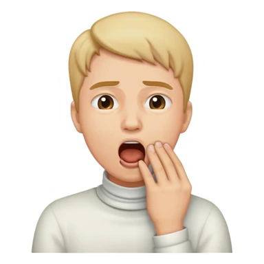 Hand on throat mouth open chocking emoji sticker