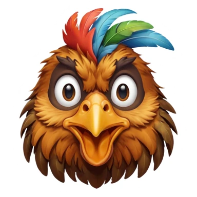 A retarded looking chicken head sticker