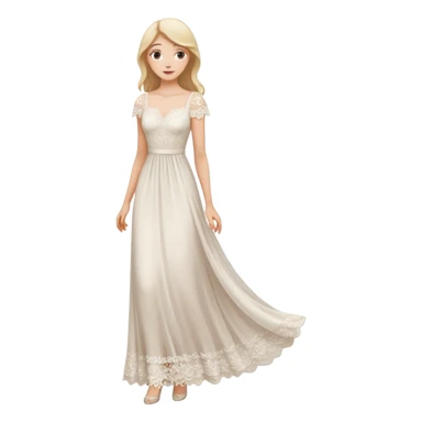 fai il vestito tutto bianco e falla alta e magra sticker