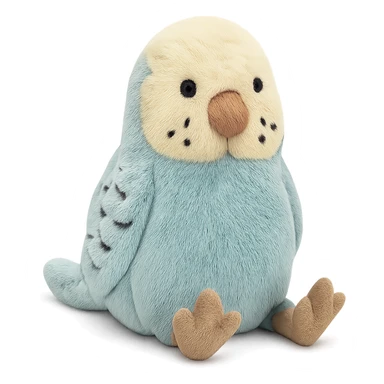 cute sky blue budgie jellycat plushie sticker
