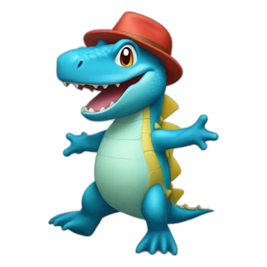 Totodile Looping goofy sticker