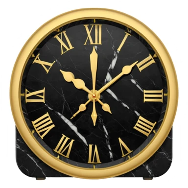 Black marble with gold stone wall Clock sticker