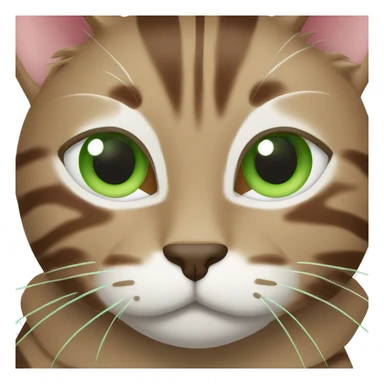 Brown striped cat with green eyes sticker