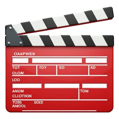 red clapperboard used in filmmaking, cute and stylish design sticker
