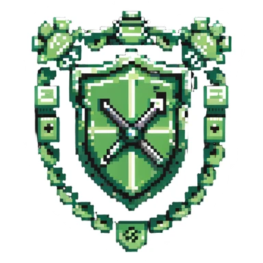 green magical code shield with gear and coding tools sticker