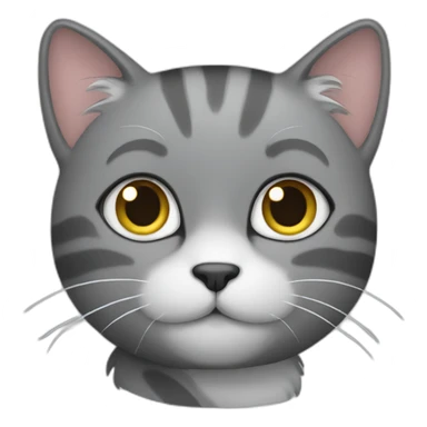 Purring grey cat sticker