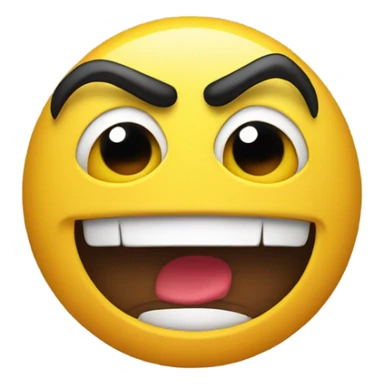 Mad yellow round emoji  sticker