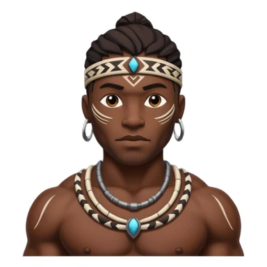 tribal black man sticker