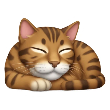 Brown Tabby cat sleeping sticker