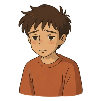 ghibli style sad character sticker