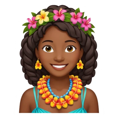 hawaian black woman sticker