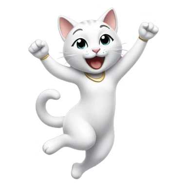 happy lady cat dancing sticker
