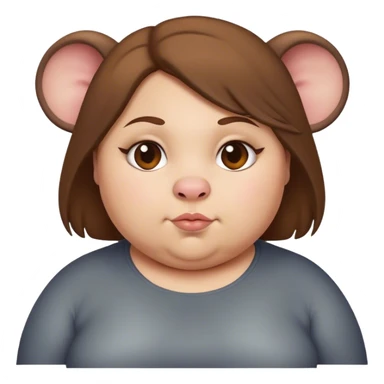 A fat girl with brown hair that looks like a rat  sticker