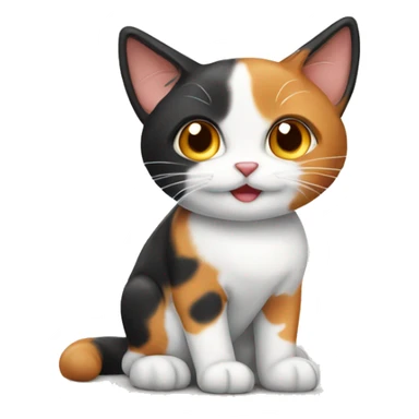 Cute calico cat sticker