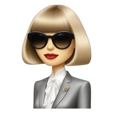 Anna wintour kiss Karl lagerfeld sunglasses sticker