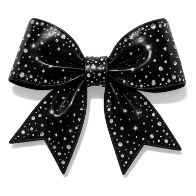 kpop stage bow with rhinestones, glossy and stylish sticker