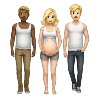 Gay Best friends & blond pregnant love sticker