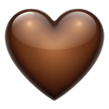 a transparent darkish brown heart emoji sticker