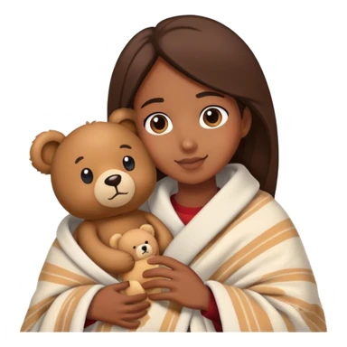 teddy bear cozy in blanket facetime sticker