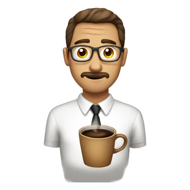 Man with coffee stain on his shirt sticker