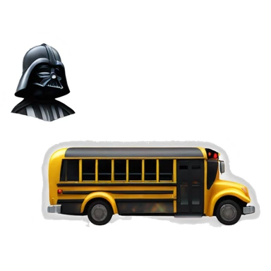 Darth Vader’s armored 1936 school bus with holographic horizontal flames  sticker