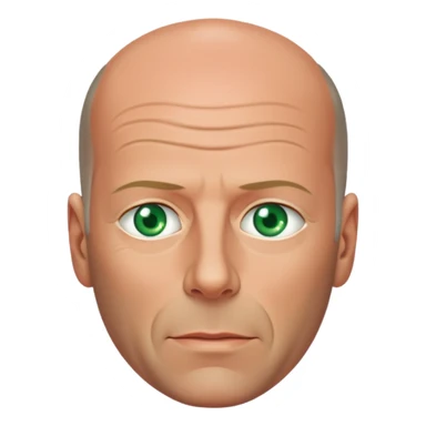 Bruce Willis with green eyes sticker