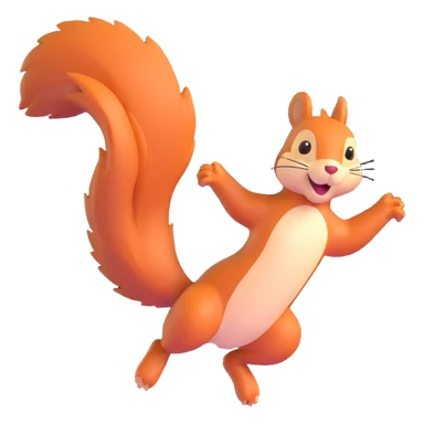 playful squirrel jumping sticker