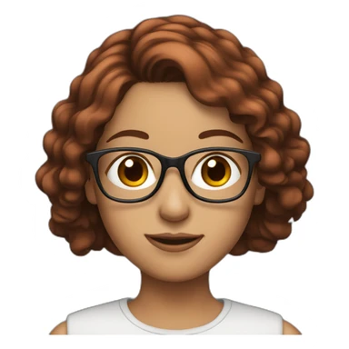 brunette girl with glasses and red tip hair sticker