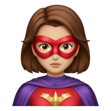 fille superheros cheveux bruns long et lisse sticker