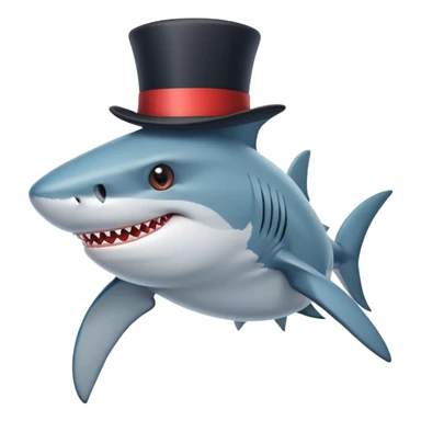 Shark with a top hatrrr to sticker
