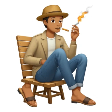 Smoking with feet sticker