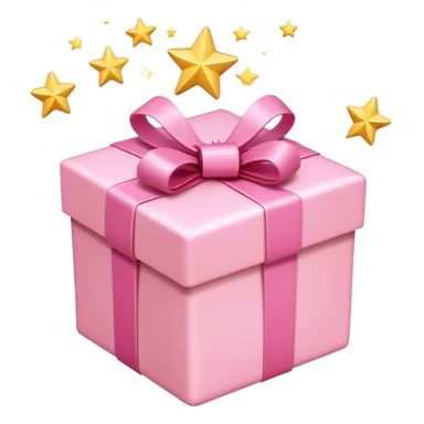 Cadeau de couleur rose clair avec des étoiles qui en sortent  sticker