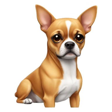 A chihuahua next to a boxer sticker