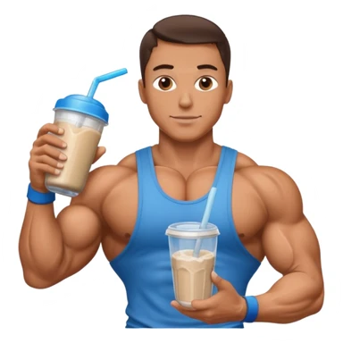 bodybuilder holding protein shake sticker