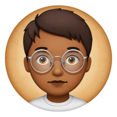 Circle glasses with a scar sticker