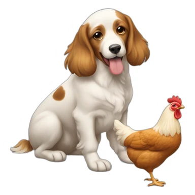Chien qui mange une poule sticker