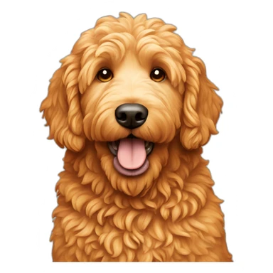 Orange golden doodle Dog eating pizza sticker