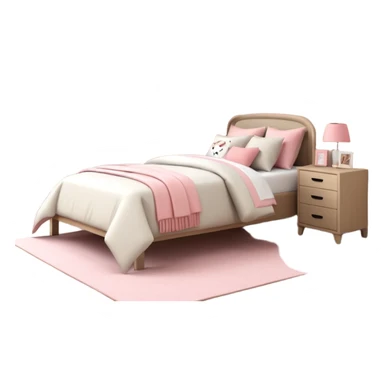 3D rendering realistic still life ultra detailed teenage girls bedroom sticker