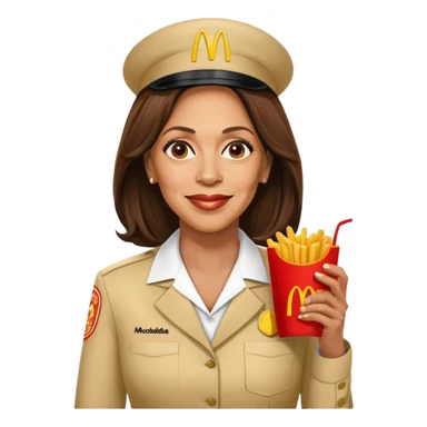 Kamala Harris working at Mcdonalds sticker