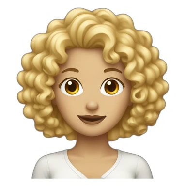 blonde curly haired woman sticker