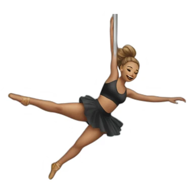 Female dancer sliding down a pole sticker