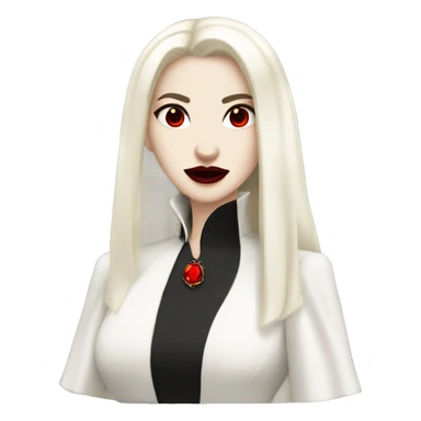 Serena Volkihar Royal Vampire Clothes white and pale skinned with black hair red eyes fangs red lipstick sticker