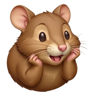Cinematic Cute Yawning Brown Rat Portrait Emoji, Head tilted slightly with a dramatic, wide-open yawn, showcasing a soft, sleek brown coat with tiny drooping ears and half-closed eyes in drowsy contentment, Simplified yet irresistibly adorable features, highly detailed, glowing with a soft, cozy glow, high shine, relaxed yet expressive, stylized with a dash of urban charm, soft glowing outline, capturing the essence of a sleepy yet affectionate rat that seems ready to stretch out for a nap! sticker