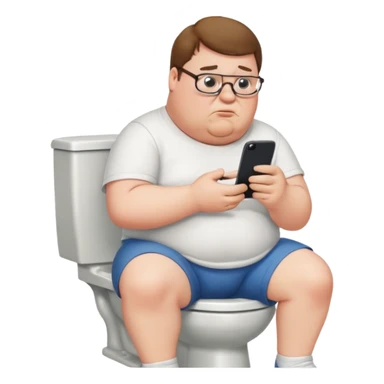 can you do  Peter Griffin sitting on the toilet playing on his phone sticker