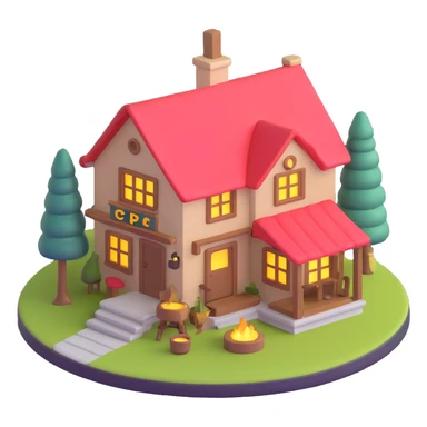 cozy inn symbolizing lodging sticker