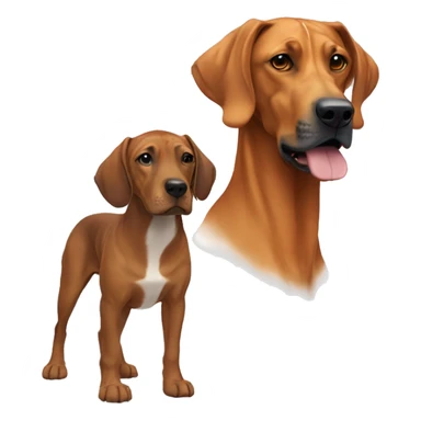 white male with rainbow colored hair alongside a brown rhodesian ridgeback sticker