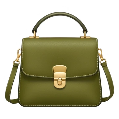 Handbag in Olive Green, width and height of handbag must be equal sticker