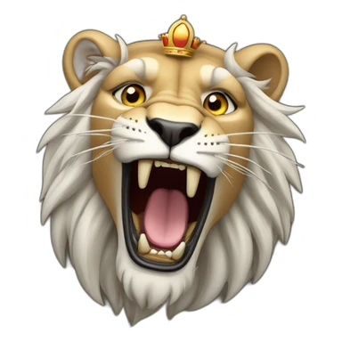 Roaring lion with  crown sticker